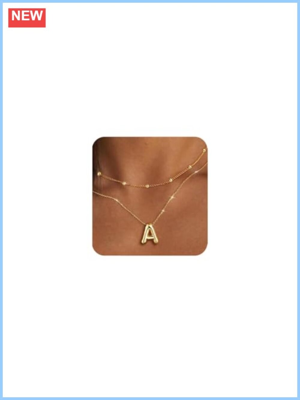 Layered Initial Choker Necklace Set 14K Gold Plated for Women Teens
